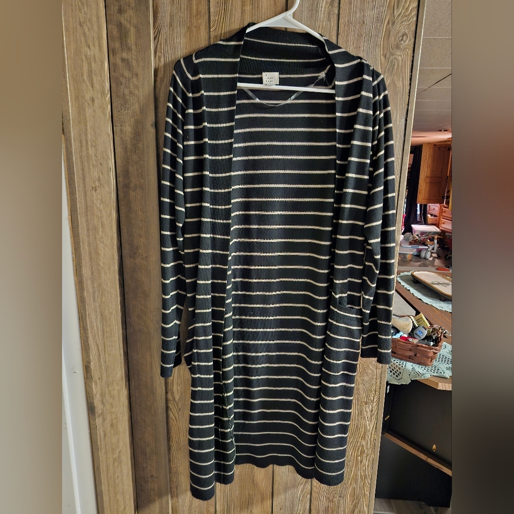 Striped Long Cardigan